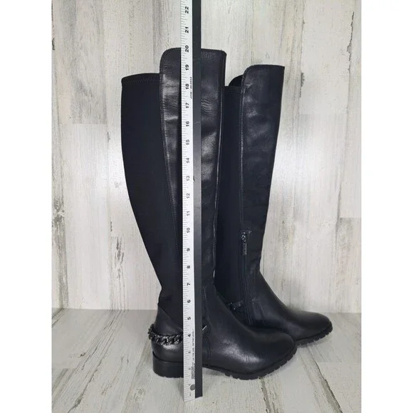 Karl Lagerfeld Paris Shay Over-The-Knee Boots Womens Black Size 7M Dark Romantic - Picture 4 of 16